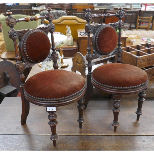 473 - Pair of Victorian childrens chairs