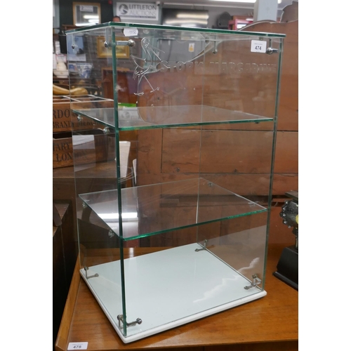 474 - Original 1950s Stork Margarine countertop glass display cabinet - Approx size: W: 38cm D: 29cm H: 61... 