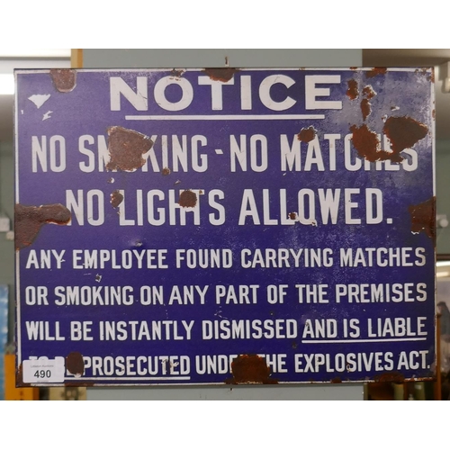 490 - Reproduction metal sign - No Smoking