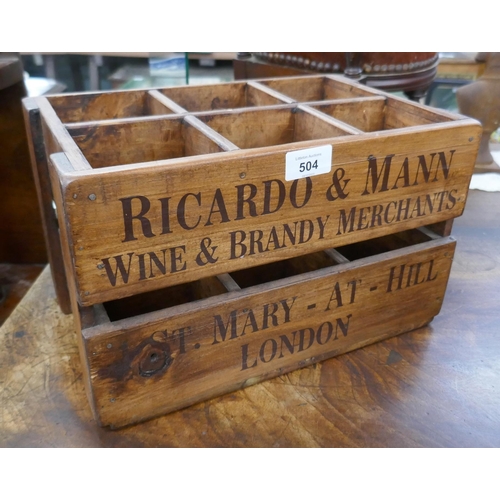 504 - Wooden advertising bottle crate