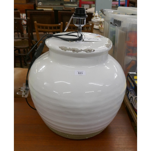 511 - Large ceramic vase style lamp base