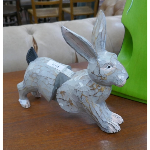 513 - Wooden rabbit figure