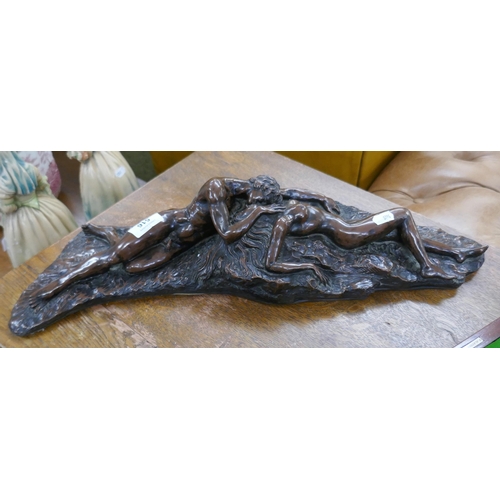 516 - Signed bronzed sculpture - The Lovers