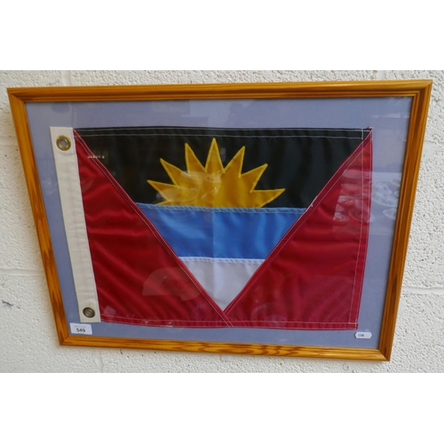 549 - Framed Antigua ensign flag