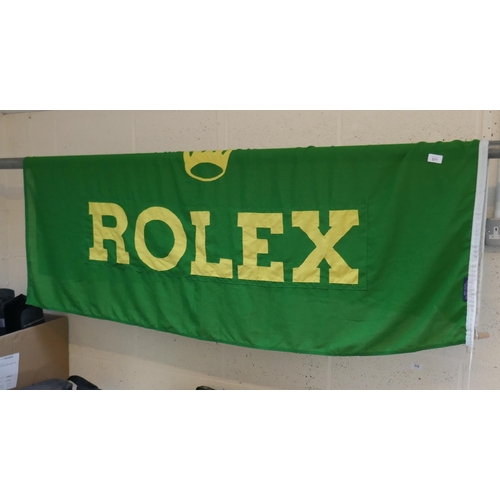 571 - Rolex double sided flag from sporting event - Approx size: 115cm x 180cm