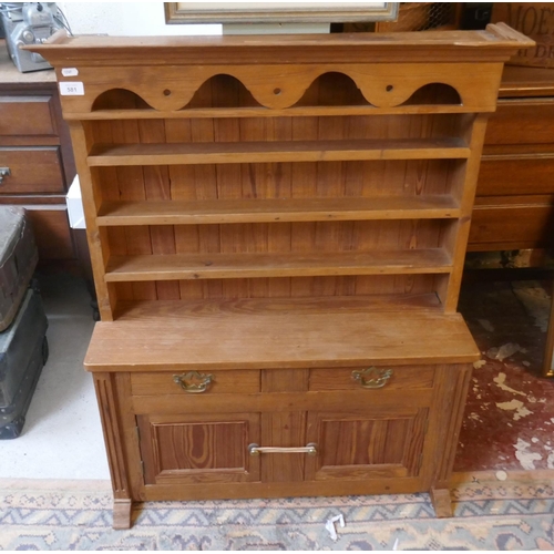 581 - Miniature pitch pine dresser - Approx size: W: 82cm D: 23cm H: 100cm