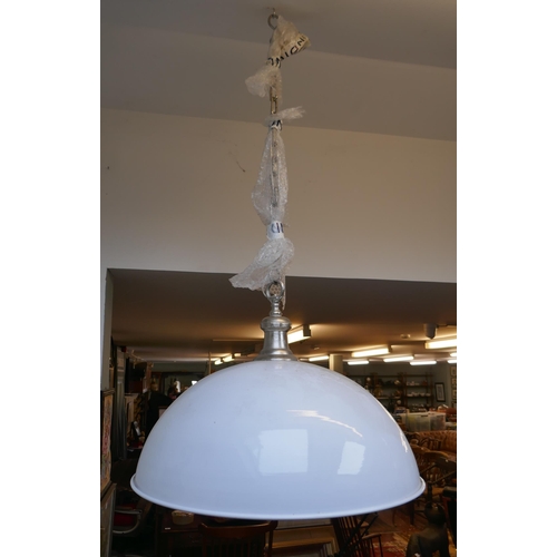 582 - Large white industrial light fitting - As new