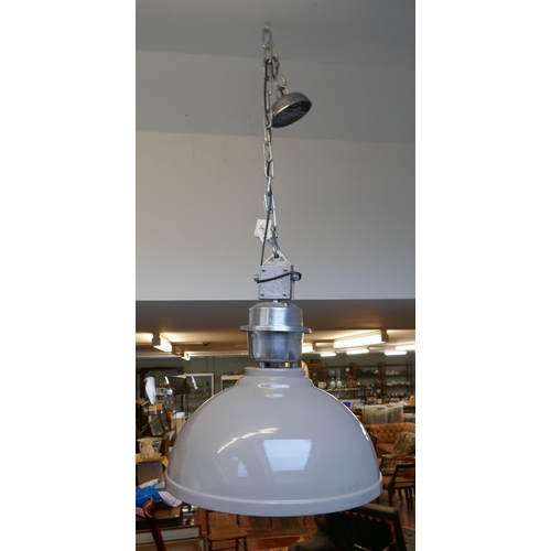 583 - Grey industrial pendant light fitting - As new