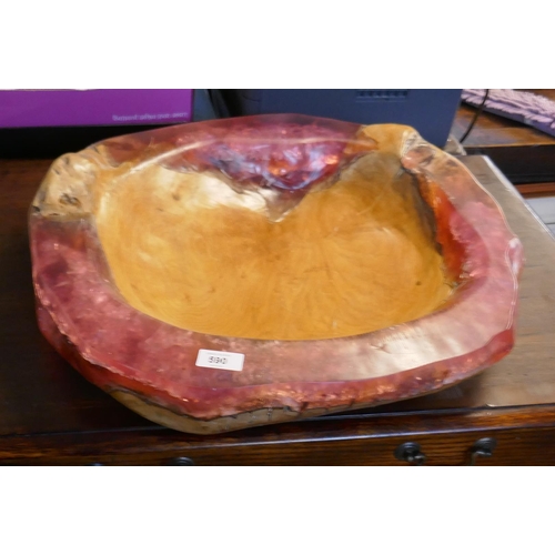 590 - Wooden and resin fruit bowl