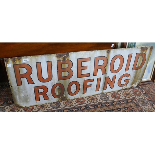 600 - Vintage enamel sign - Rubberoid Roofing - Approx size: 122cm x 46cm