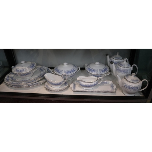 193 - Large Shelley Columbia Blue pattern dinner service