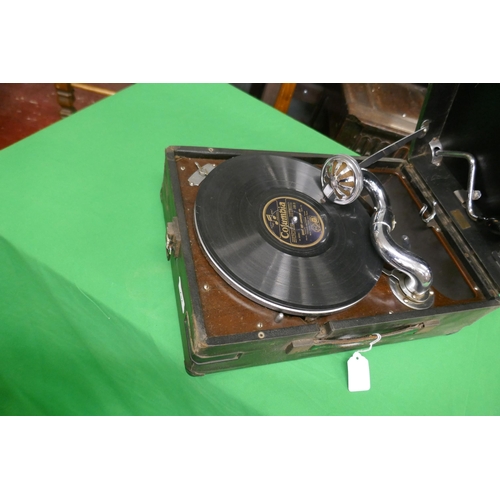 232 - Cased HMV gramophone