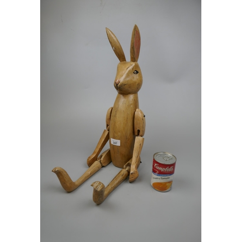 247 - Articulated wooden rabbit figure