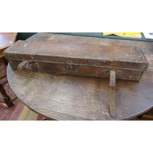 270 - Antique leather gun case 