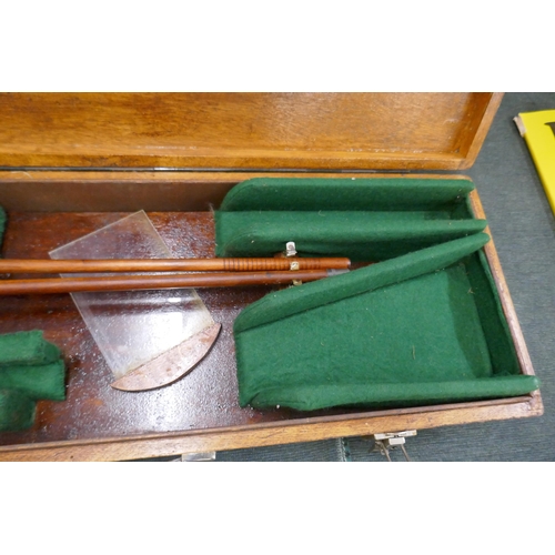 272 - Wooden gun case with cleaning accessories