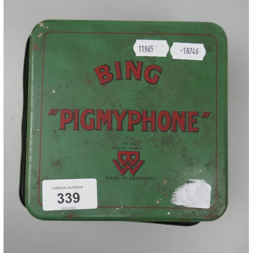 339 - Rare Bing pigmy phone miniature childs gramophone