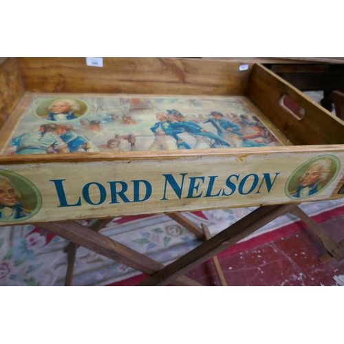 346 - Butlers tray depicting Lord Nelson on stand