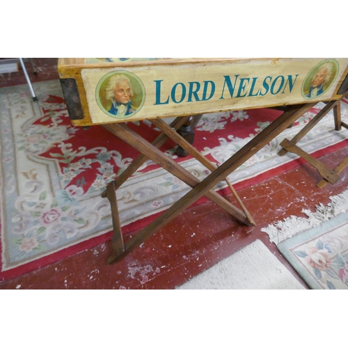 346 - Butlers tray depicting Lord Nelson on stand