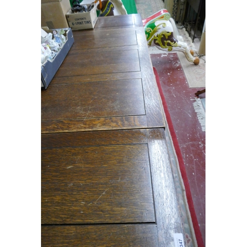 347 - Oak draw leaf table on barley twist legsL: 183cm when open 106cm when closed approxW: 99cm approxH: ... 