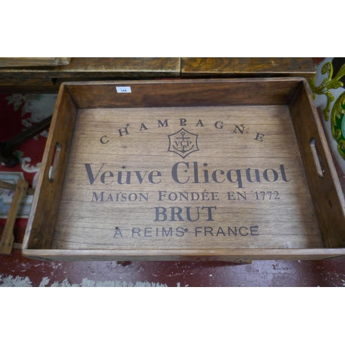 348 - Veuve Clicquot butlers advertising tray on stand