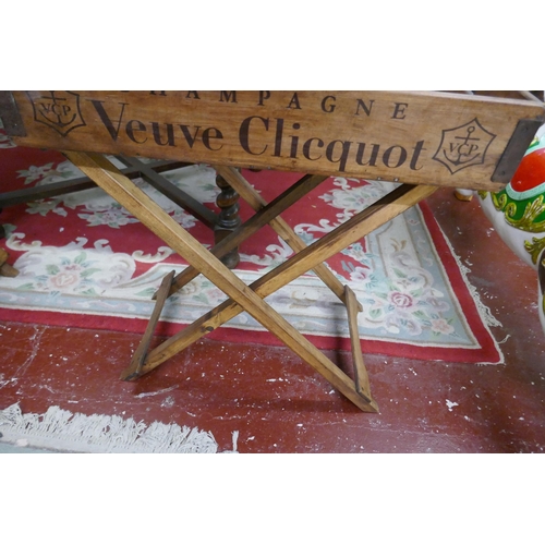 348 - Veuve Clicquot butlers advertising tray on stand