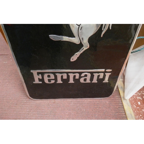 398 - Large metal Ferrari sign - Approx size: 56cm x 100cm