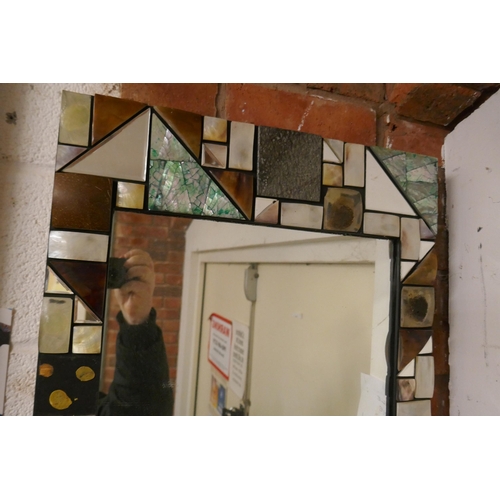 444 - Decorative tile framed mirror