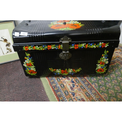 445 - Barge ware tin trunk