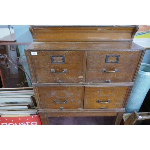 456 - Early 20thC oak filing cabinet in the style of Globe Wernicke - Approx size: W: 84cm D: 64cm H: 122c... 