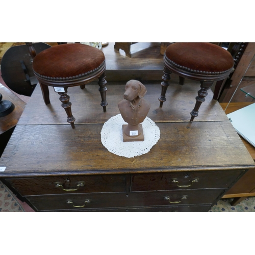 471 - Early oak chest of 2 of 4 drawers on bracket feet - Approx size: W: 107cm D: 65cm H: 87cm