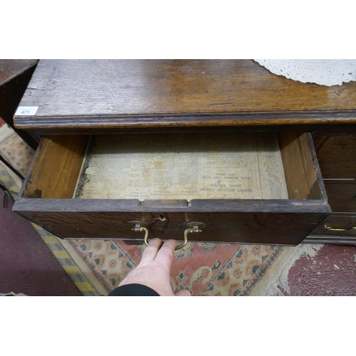 471 - Early oak chest of 2 of 4 drawers on bracket feet - Approx size: W: 107cm D: 65cm H: 87cm