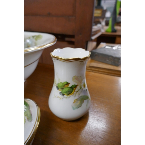 476 - Jug and bowl set together with soap dish and toothbrush holder (early repair to jug)