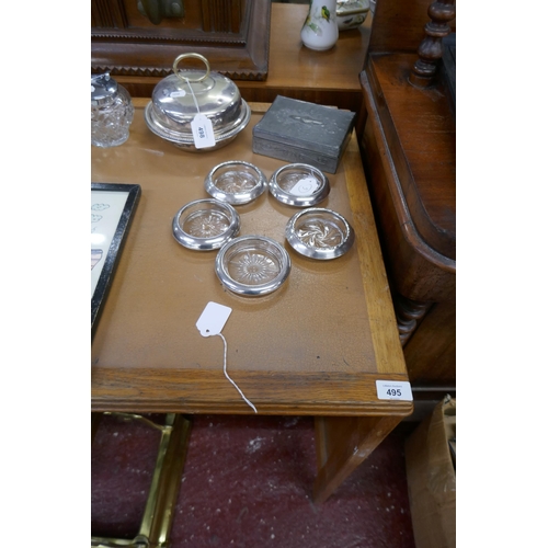 495 - Mid century oak desk - Approx size: W: 122cm D: 60cm H: 73cm