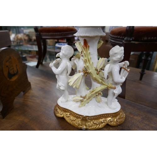 506 - James Shaw ceramic centrepiece adorned with angels