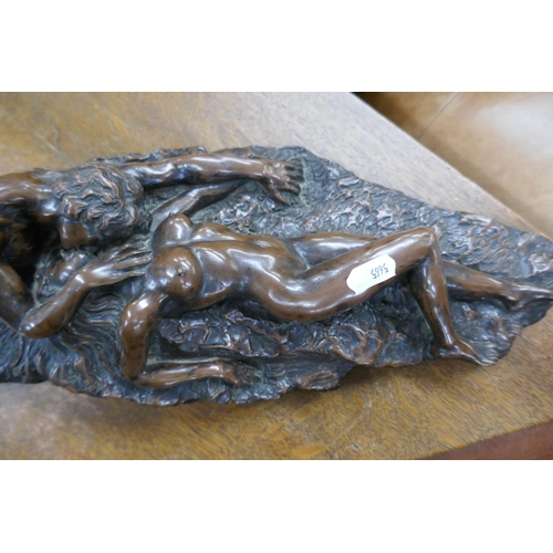 516 - Signed bronzed sculpture - The Lovers