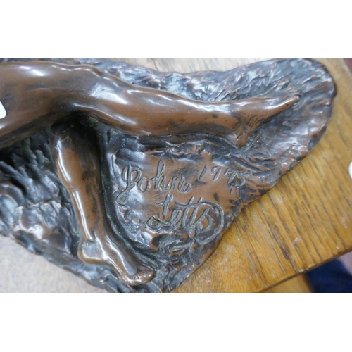 516 - Signed bronzed sculpture - The Lovers