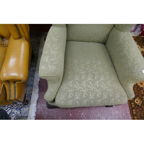 523 - Green wingback chair