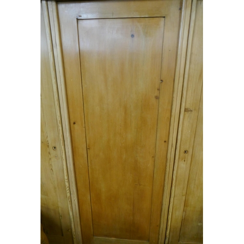 534 - Large antique pine wardrobe - Approx size: W: 163cm D: 62cm H: 207cm