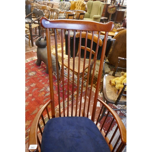 543 - Pair of mid century stick back rocking chairs