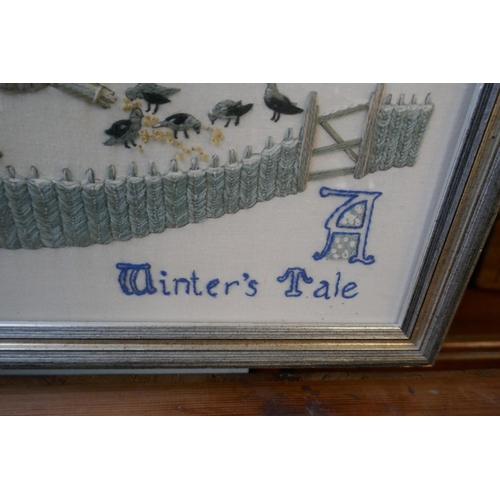 580 - 2 framed embroidery's