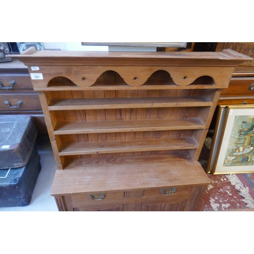 581 - Miniature pitch pine dresser - Approx size: W: 82cm D: 23cm H: 100cm