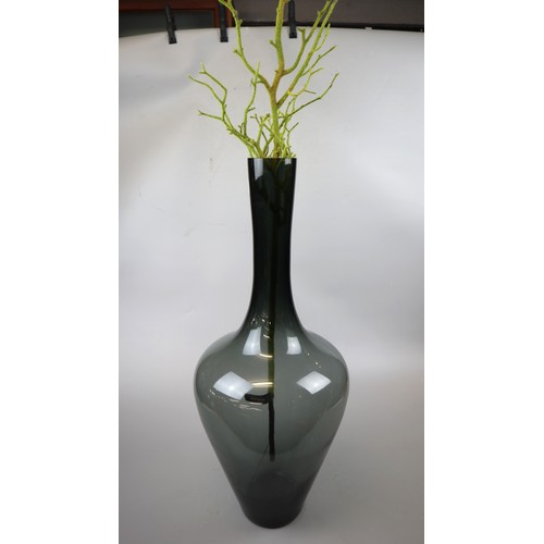 595 - Large glass vase - Approx height: 69cm