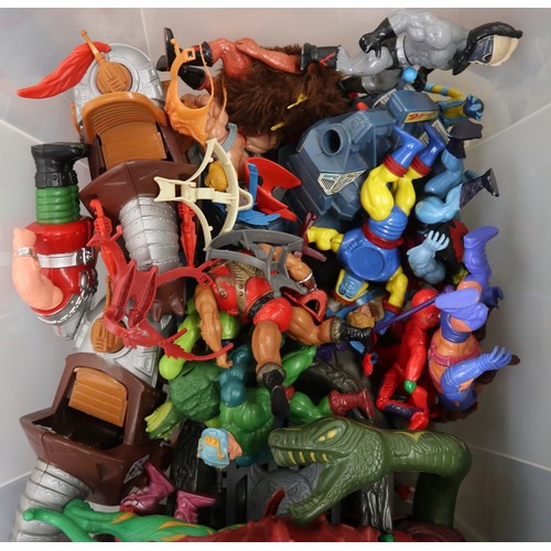 341 - 2 large boxes of played with toys to include He-Man Masters of the Universe, Thundercats etc.