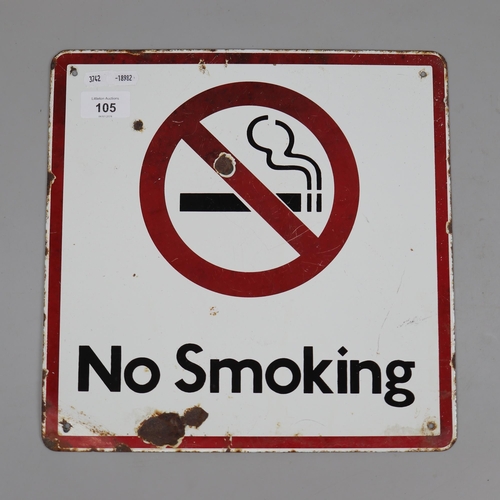 105 - Original enamel No Smoking sign