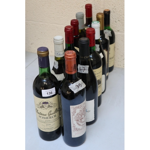 136 - Collection of red wines. Sold as seen, from a deceased estate, we do not know how they have be store... 