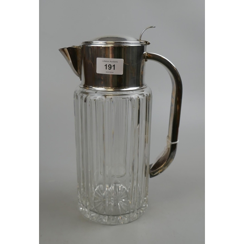 191 - Silver plated lemonade jug with ice compartment
