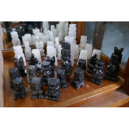 208 - Soapstone chess pieces