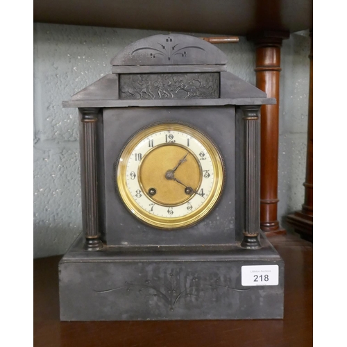 218 - Slate mantle clock 