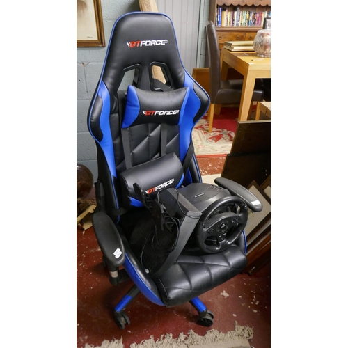 231 - GT force gaming chair with steering wheel