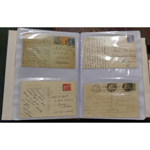 242 - Postcards - Foreign album of postcards with railway postmarks
